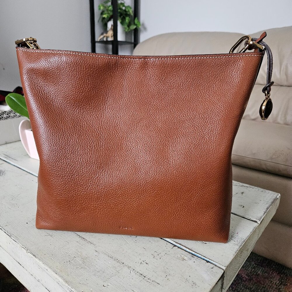 Fossil Jesse Bucket Shoulder Bag, Medium Brown - Picture 2 of 9
